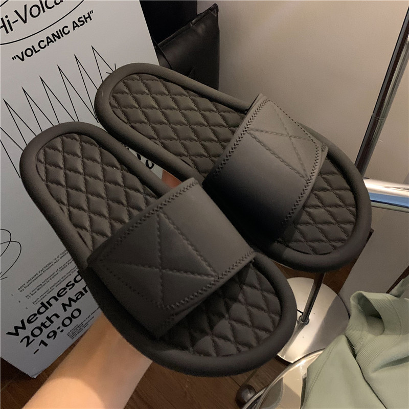 Girl Slippers Bathroom Foam Thick-soled Woman Wearing Red Dragons in Wind Family Couple Nordic Slippers