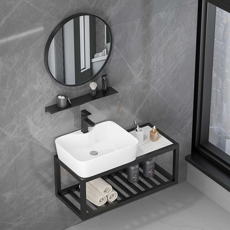 Rock plate wall-mounted washbasin minimalist Nordic small family Type of bath cabinet Composition wash-up Balcony Make-up Room Washbasin