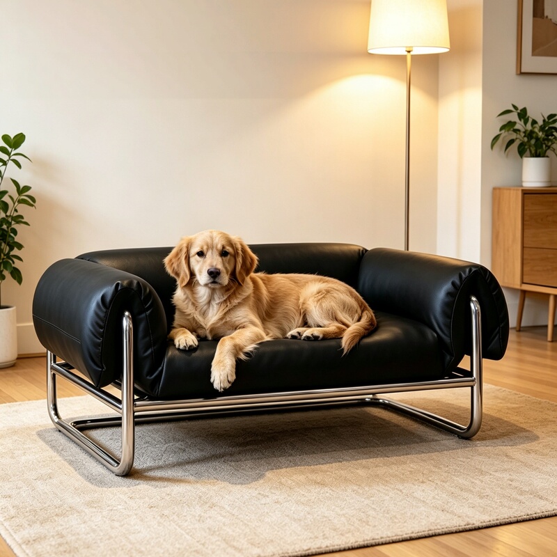 Meiwojiang Bauhaus Cat Claw Leather Removable and Washable Pet Sofa for Small, Medium, and Large Dogs, Wear-Resistant Dog Bed for Teddy and Corgi Meiwojiang Bauhaus Cat Claw Leather Removable and Washable Pet Sofa for Small, Medium, and Large Dogs, Wear-Resistant Dog Bed for Teddy and Corgi