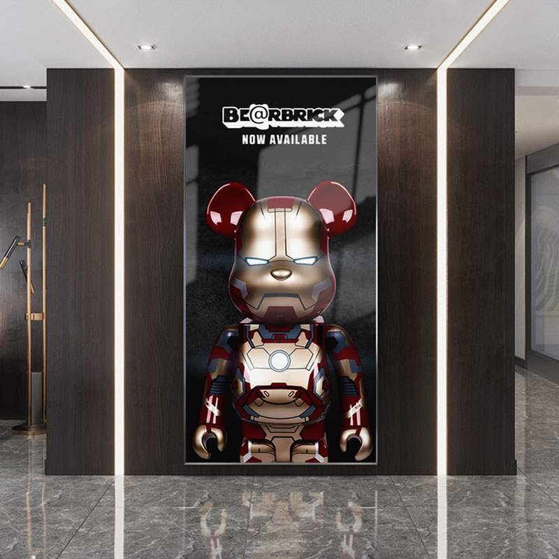 KAWS hanging painting trend decorative painting light luxury cartoon violent bear fashion porch vertical entry corridor corridor mural