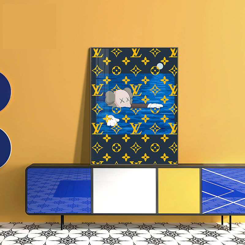 Personality kaws cartoon decorative painting small size desktop decoration fun tide card hanging painting bedroom room trend mural