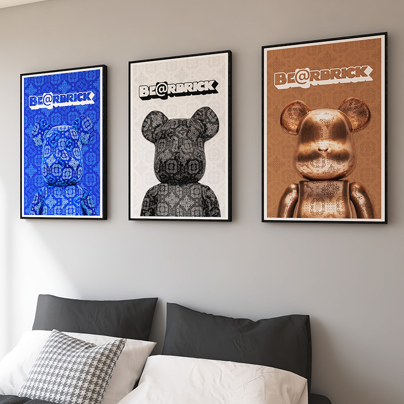 Kaws Hanging Painting Living Room Sofa Background Wall Decorating Portrait Creative Vertical Sesame Street Trend Violent Bear Murals