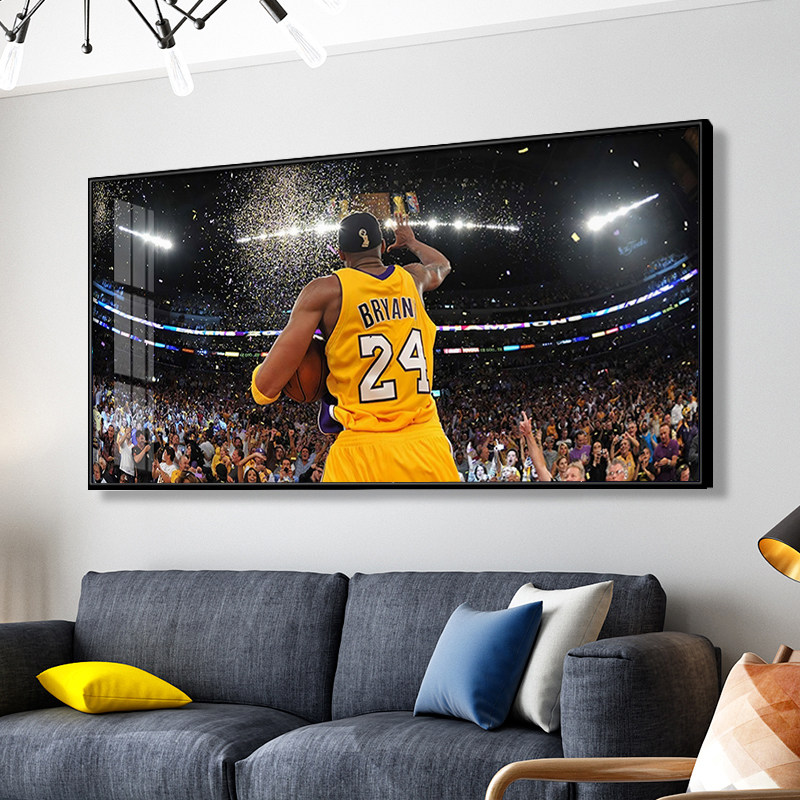 NBA James Kobe Curry Iverson Jordan hanging painting transformation living room sofa background wall decorative painting mural