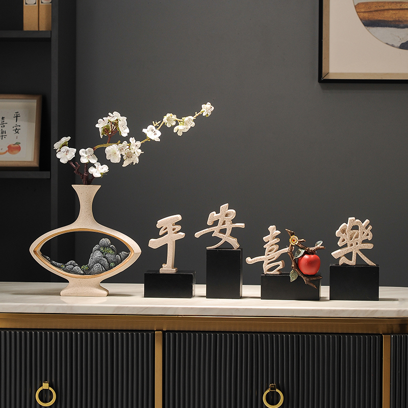 New Chinese Classic Jiang Shan Art vase Screen Tea Room Bogurack Office Zen Serie Home Decorative Items Swing-Taobao