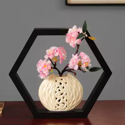 New Chinese soft decoration decoration Chinese Zen home study bookcase bookshelf living room wine cabinet small creative decoration