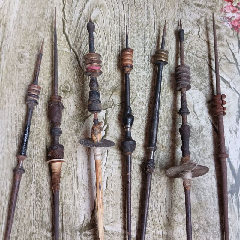 Iron Spindles, Traditional Spinning Spindles, Spinning Rods, Spinning and Weaving Machine Parts, Folk Nostalgic Collectibles, Old Ironware Ornaments, Old Objects