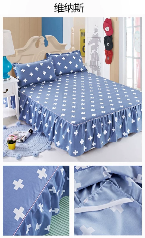 Bedspread giường váy giường bìa một mảnh bìa nệm lò xo bụi bảo vệ khỏi bị trượt nơi 1.5m1.8 mét cho một giường Li - Váy Petti