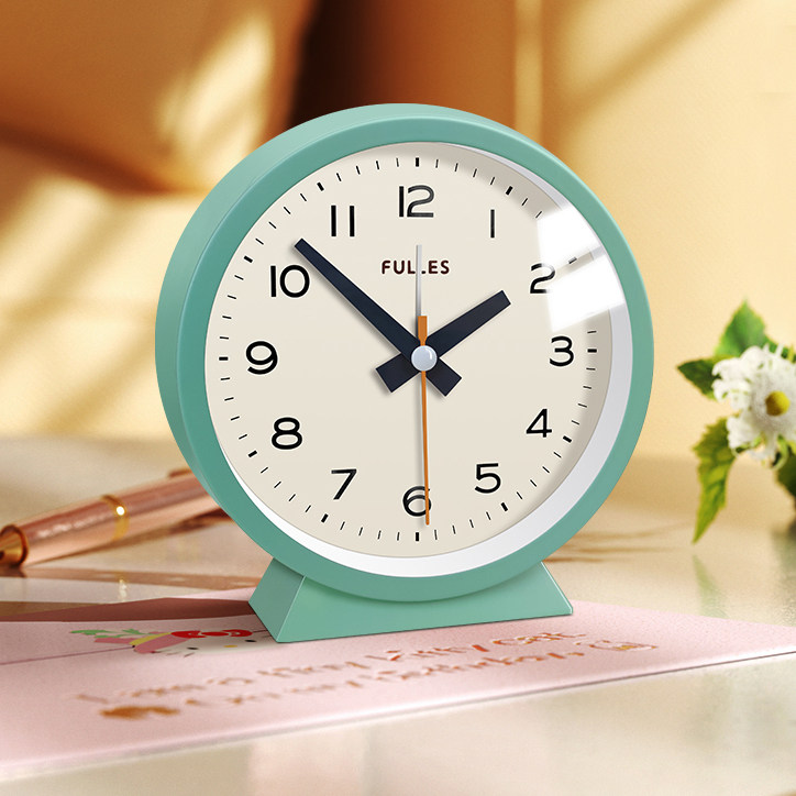 Alarm clock headboard bell light lavish and extremely simple and cute student watch swing piece net red mute with lamp desk small seat clock