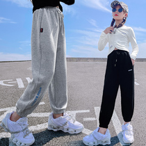 Girls sports pants Spring and Autumn Children girls foreign style loose casual pants 2021 new childrens long pants