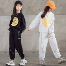 Girls Net red sports suit spring and autumn children Girl loose fashion autumn children thin casual two-piece set