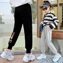 Girl Loose Sweatpants Spring Autumn Outwear CUHK Boy Girl Print Sports Pants Spring New Children Casual Pants