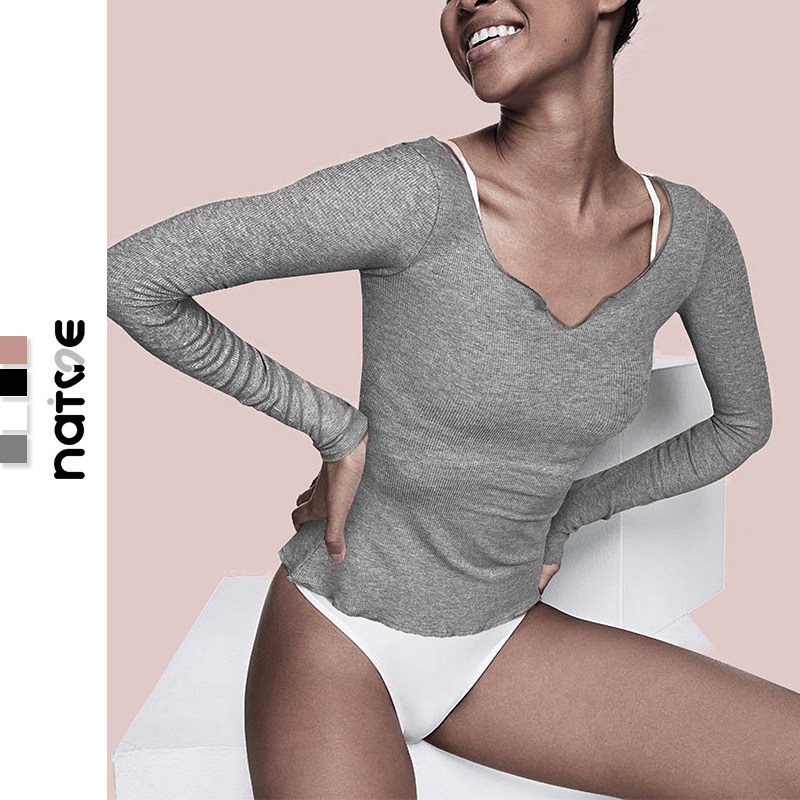 Yoga long sleeve topper mentor slim sleeve shirt leisure tops Pratty tight elastic long sleeve shirt