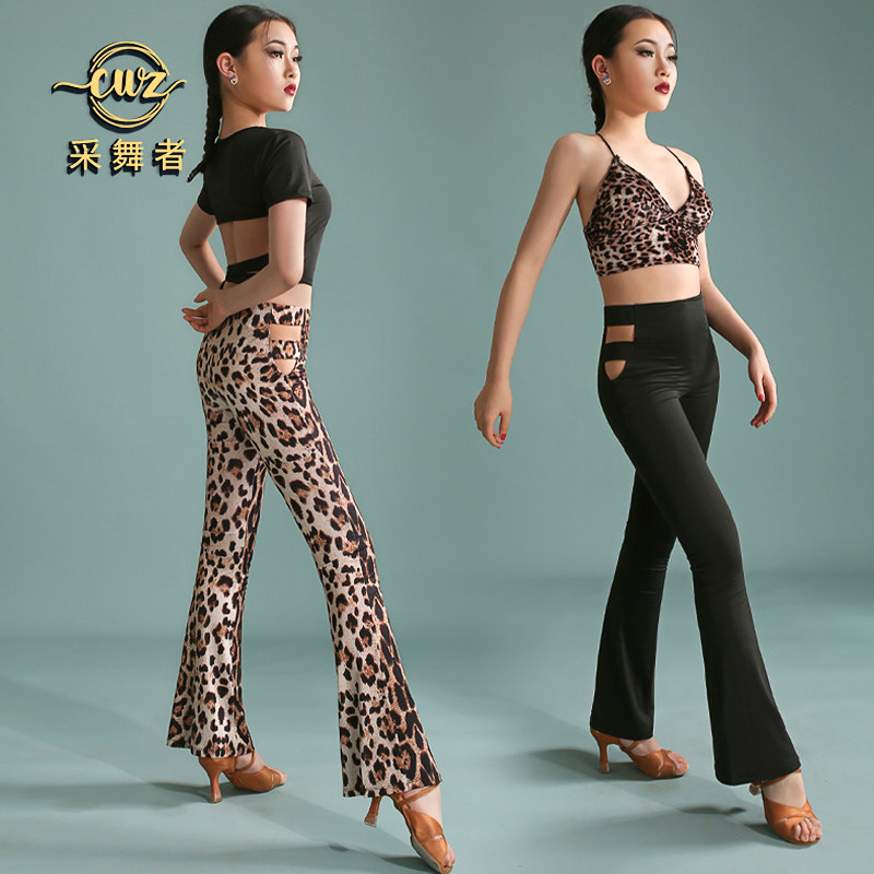 Dancer's new adult Latin dance pants children with high waist and wide legs long pants national standard dance pants dance dance pants