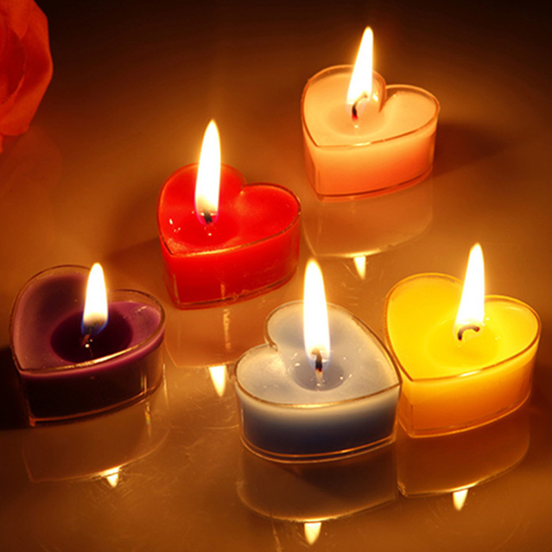Heart-Shaped Candles, Romantic Atmosphere, Candlelight Dinner, Birthday Confession, Proposal, Decoration Scene, Small Candles