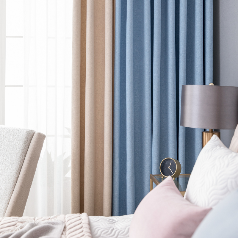 Crowdliving Living room Modern minimalist Nordic Collision Color Curtains 2021 New ins Children's room Boys girl's bedroom