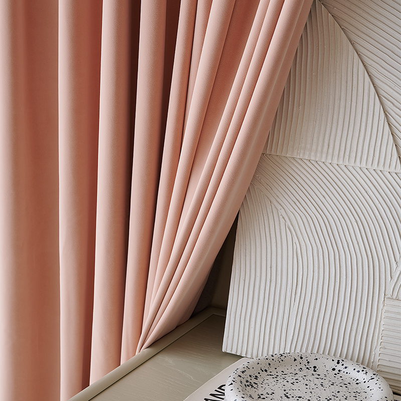 Crowdhwa Pink Velvet Fabric Curtains Bedrooms girls 2021 New living room Modern minimalist French style light extravaganza