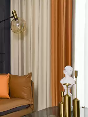 Modern simple light luxury 2021 curtain new mosaic living room high-end atmosphere high-end bedroom color color matching Oscar