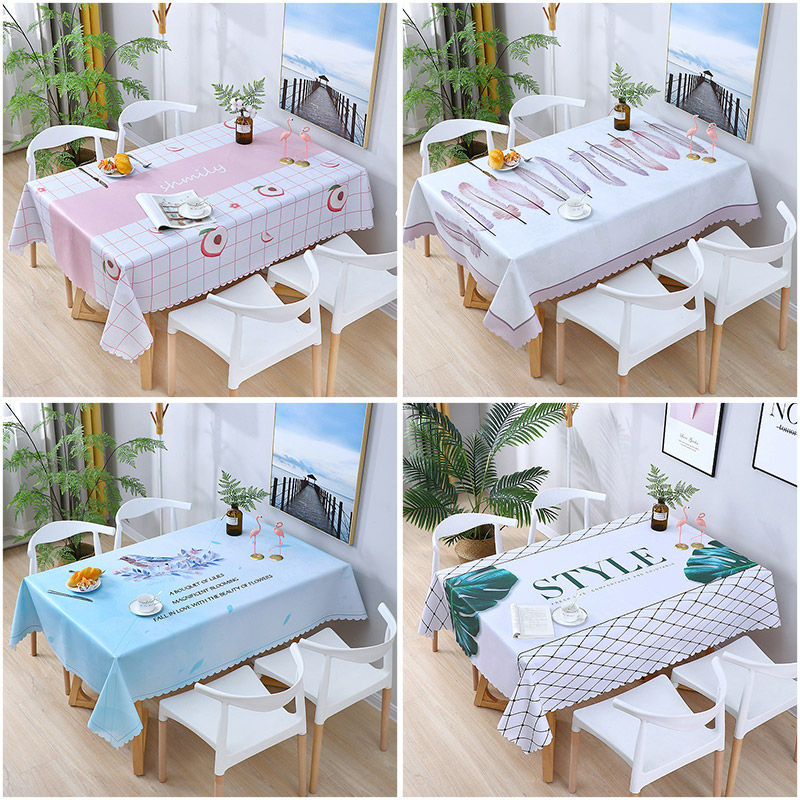 Tablecloth waterproof anti-scald anti-oil anti-wash PVC tablecloth desk ins student fabric net red Nordic coffee table mat