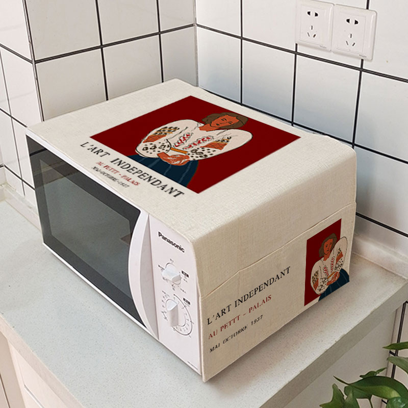 Nordic microwave oven mantle towels fabric art cover cloth universal oven hood single double door waterproof dust cover for home