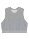 Spring and Autumn Gray Short Pure Cotton Vest for Women, Designer Niche Sweatshirt, Sleeveless Top for Layering