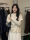 Korean red fake two-piece cape knitted bottoming shirt for women, autumn and winter lazy inner sweater, beautiful top