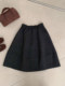 Dark Gray Woolen A-Line Skirt for Pear-Shaped Body, Hip-Covering Mid-Length Skirt for Women, Autumn and Winter Miu Style Retro Loose Skirt