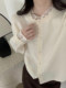 Korean-Style New Year Red Fake Two-Piece Knitted Base Shirt for Women, Spring Lazy Style, Stunning Inner Sweater with Patchwork Design
