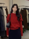 Korean red fake two-piece cape knitted bottoming shirt for women, autumn and winter lazy inner sweater, beautiful top