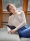 Early Spring Gentle Taro Purple Polo Collar Knitted Cardigan Women's French Retro Inner Sweater Slim Fit Spring and Autumn Top
