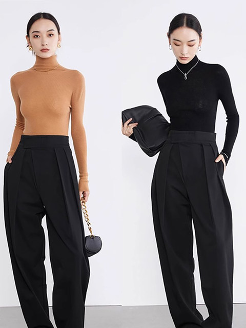 Autumn and Winter French-Style High-Neck Wool Knit Sweater for Women, High-End Inner Layer Base Shirt, Slim-Fit Soft and Cozy Top