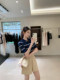 French-Style High-End Slim-Fit Thin Mid-Sleeve Knit Top for Women, Summer Striped Collared Base Shirt, Elegant Short Top
