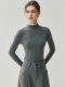 Half-Turtleneck Seamless Fitted Knit Sweater, Thin Knit Base Layer for Women, Autumn and Winter High-End Wool Inner Top