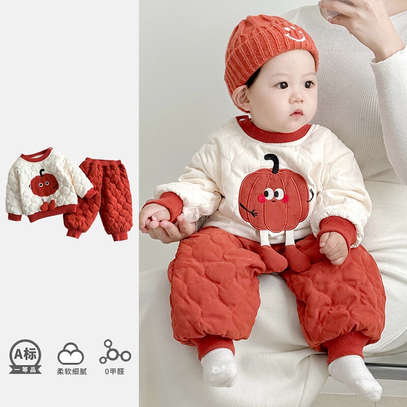 British Minahuge Baby Clothes Autumn and Winter New Style Boys' Cotton Clothes Winter Baby Quilted Suit Outer Wear Winter Clothes