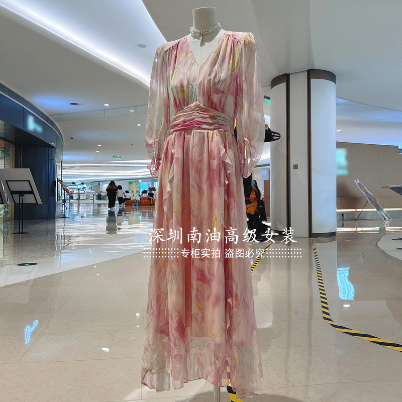 Shenzhen Nanyou Boutique Genuine Silk Mulberry Silk Dress 2026 New Style Women's French-Style Elegant Gentle Long Dress