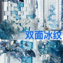 Internet celebrity creative colored glass brick partition wall square solid transparent gradient crystal brick entrance screen decoration