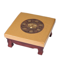 Solid wood linen upscale Quadrilateral solid wood footed chair kneeling mat Thickened Beipad Linen Lotus Kowtow