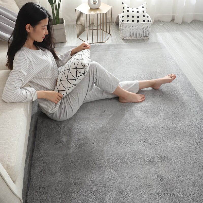 Nordic Pure Color Carpet Living Room Bedroom Tea Table Bedside Cushion Thickened Balcony Washable Home Customised Full Bunk Mat