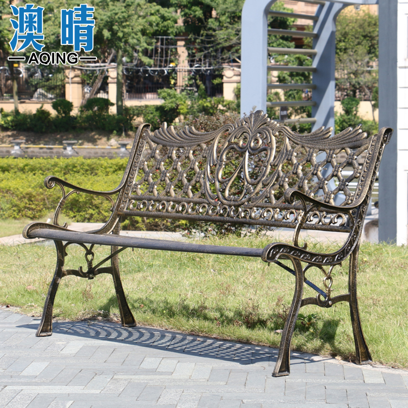 Park chair bench backless chair protection cast iron bench double park leisure chair European waterproof sun protection chair