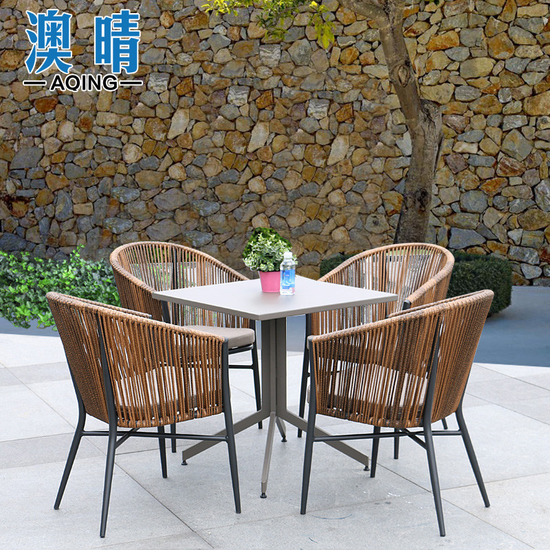 Outdoor table and chair Nordic rattan chair three-piece combination balcony leisure chair courtyard simple outdoor sunscreen rattan chair