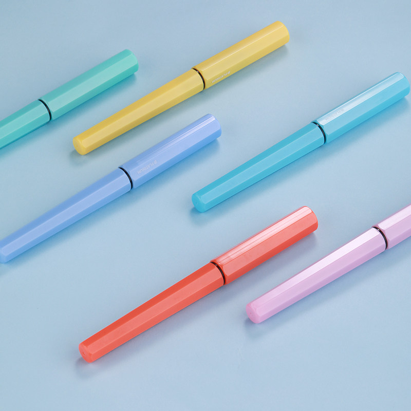 PLATINUM PLATINUM official flagship store small meteor pen PQ-200 primary school students to practice special entry pen cute macaron color octagonal pen can replace ink bag hard pen calligraphy