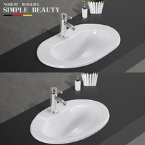Taichung Basin semi-embedded oval ceramic household toilet wash basin project