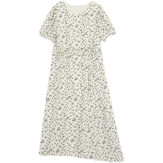 Elegant a-line polyester floral dress