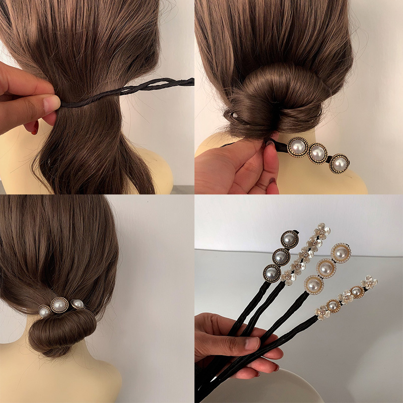 Disc head hairpin disc hair fixing pellet head with a clip pearl shell hair adorned with female adult Korean temperament headwear
