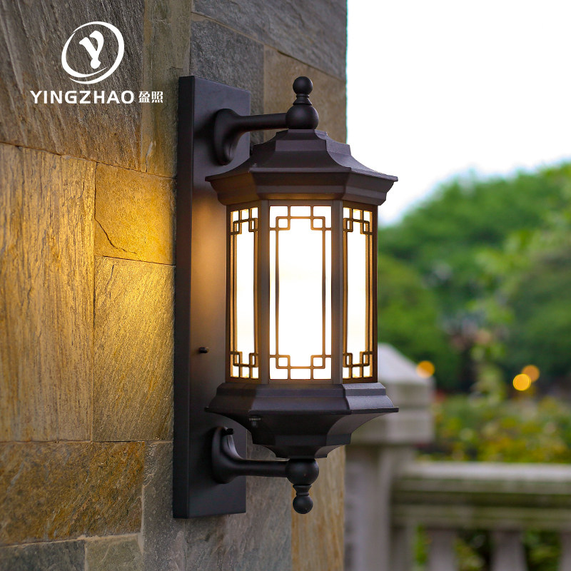 LED Wall Lamp Solar Super Bright Outdoor Courtyard Gate Balcony Villa New Chinese Antique Outdoor Waterproof Wall Lamp