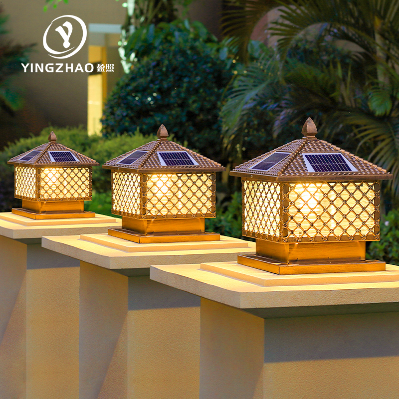 Courtyard Lamp Solar Super Bright Outdoor Wall Rural Villa Large Doorway Pillar Yard Wall Outdoor Waterproof Column Head Lamp