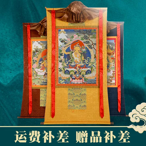 藏村 Тханка, расписанная вручную с семью джоньями, подвесное колесо манза, висящая картина, требуется индивидуальная логистика пробела.