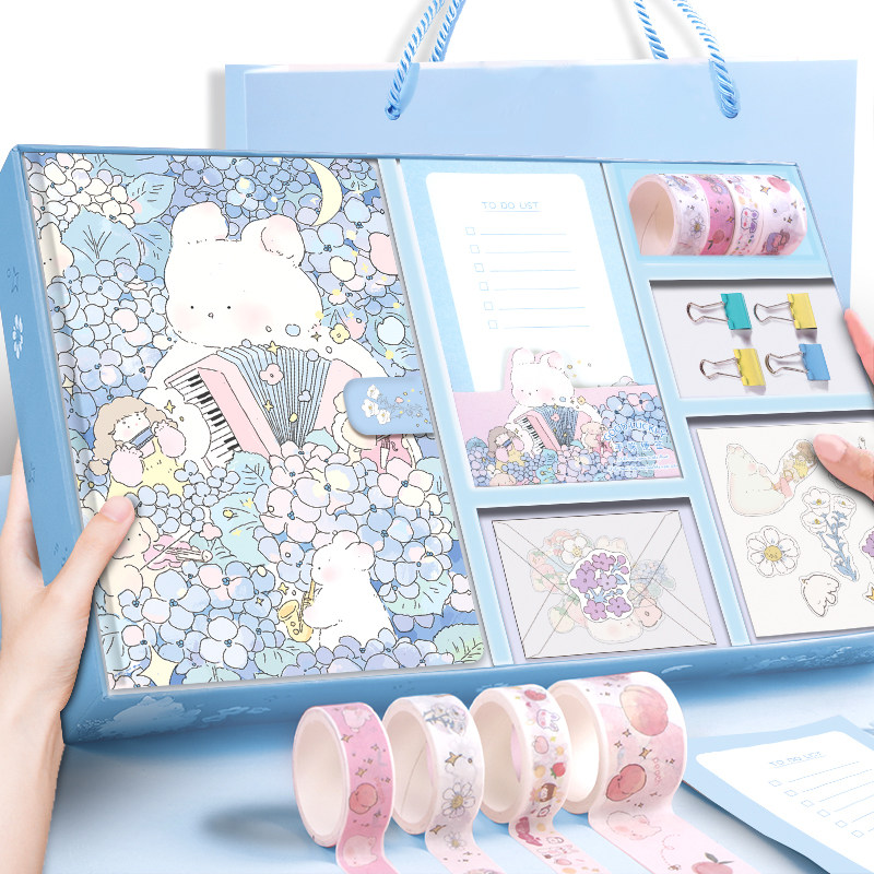 Large character ledger bookledger sticker gift package advanced suitcase of bookkit package of gift box small fresh cute diary giftBookbook of little girl girl heart explosive handbook