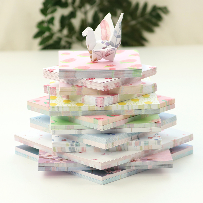 Big character origami bag series paper crane origami special paper double-sided origami handmade two-color love origami special paper folding heart handmade paper love small printing origami square trumpet