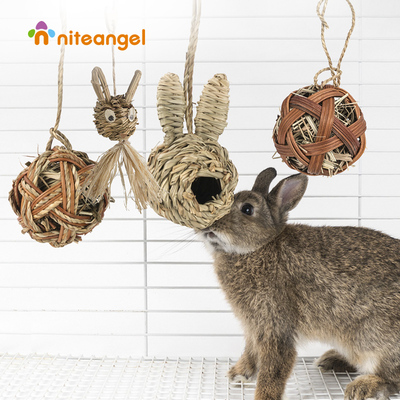 Niteangel Aite Rabbit Totoro Totoro Tenmoral Pirus Toging Toy Toy, соломенной редактор висят травяные шарики, чтобы найти продукты питания