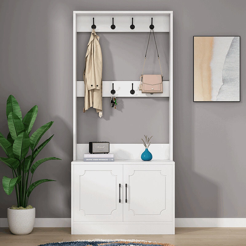 Shoe cabinet with clothes hanger integrated Home combined clothes hat rack Bedroom bed head cabinet on floor type in door-gate Guan Guan Clothing Hat Cabinet-Taobao